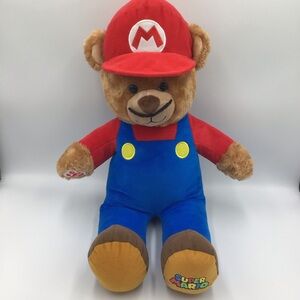 Y2K Build A Bear Workshop Nintendo Super Mario Plush - Red, Blue, and Brown Bear